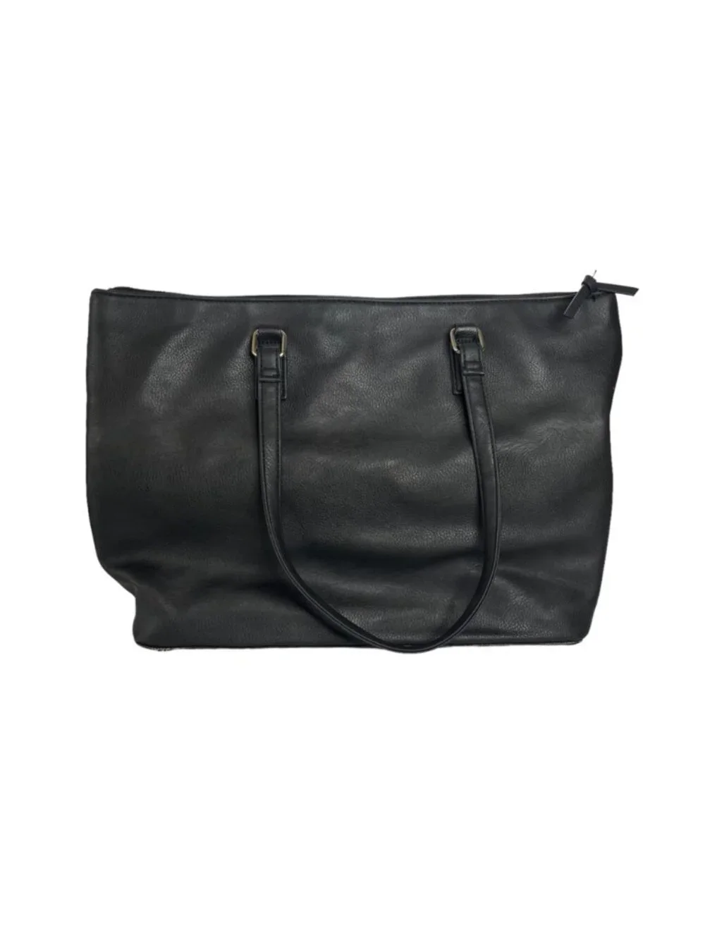 Nine West Tote Laptop Bag Purse Black Zipper Pockets Office Business